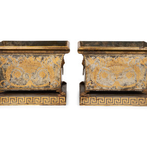 Appraisal: A Pair of Neoclassical Parcel Gilt T le Jardini res