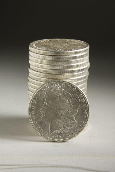 Appraisal: BU Roll Morgan Silver Dollars coins