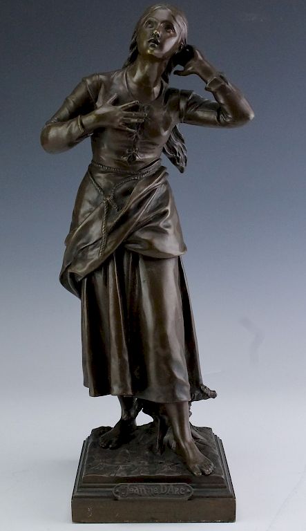 Appraisal: Henri Dumaige Jeanne D'Arc French Bronze Sculpture Etienne Henri Dumaige