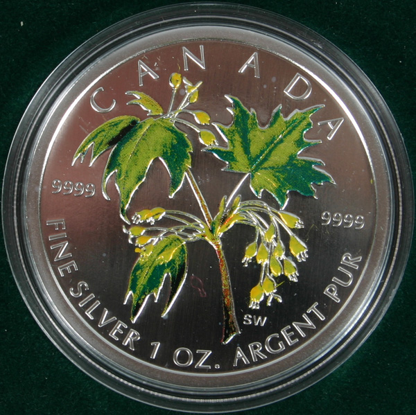 Appraisal: Canada Coloured Siver Maple Leaf - - oz