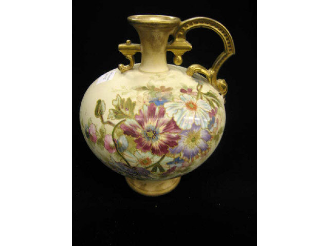 Appraisal: Royal Bonn Porcelain Vase handpainted floral gold tirm