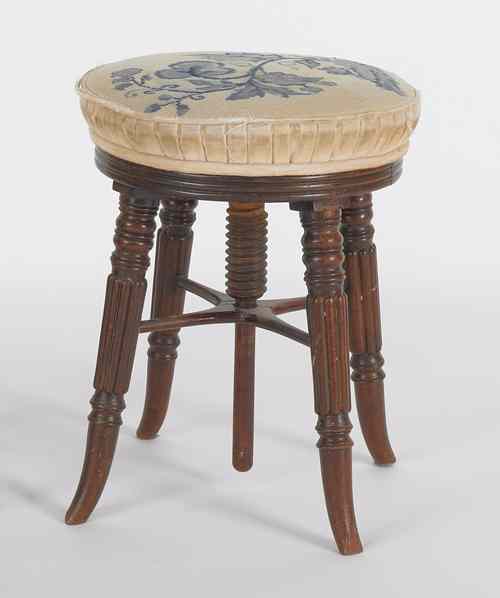 Appraisal: Regency mahogany adjustable piano stool ca