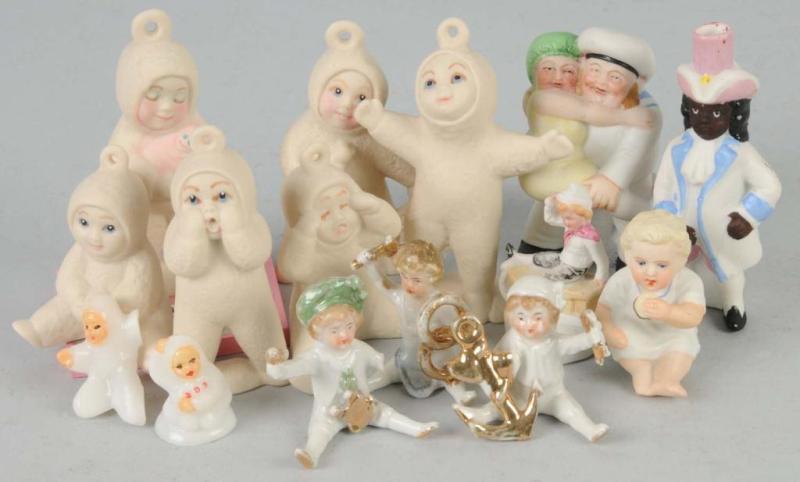 Appraisal: Lot of Porcelain Bisque Miniature Figurines Description Includes six Snow