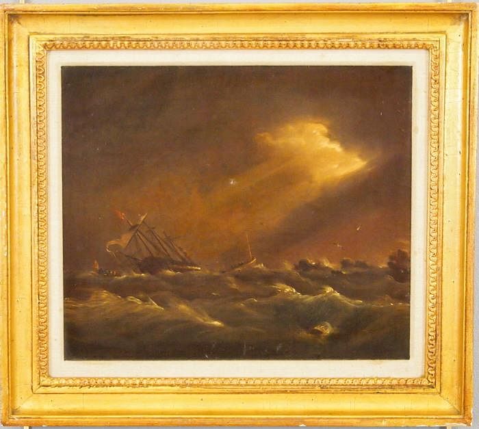 Appraisal: th c seascape An unsigned th century oil on canvas