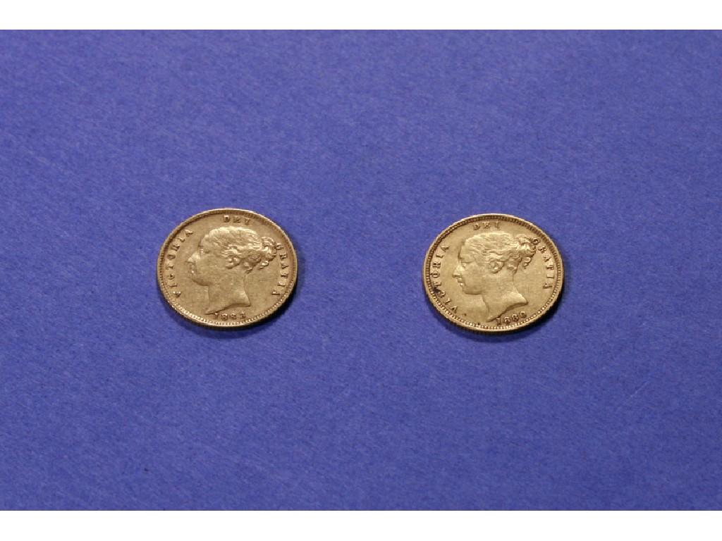 Appraisal: A VICTORIAN GOLD HALF SOVEREIGN and one other