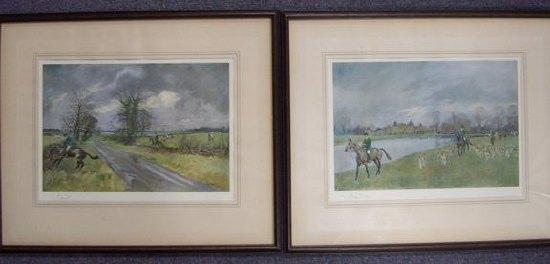 Appraisal: Lionel EdwardsThe Beaufort Hunta pair of artist's proof lithographs cm