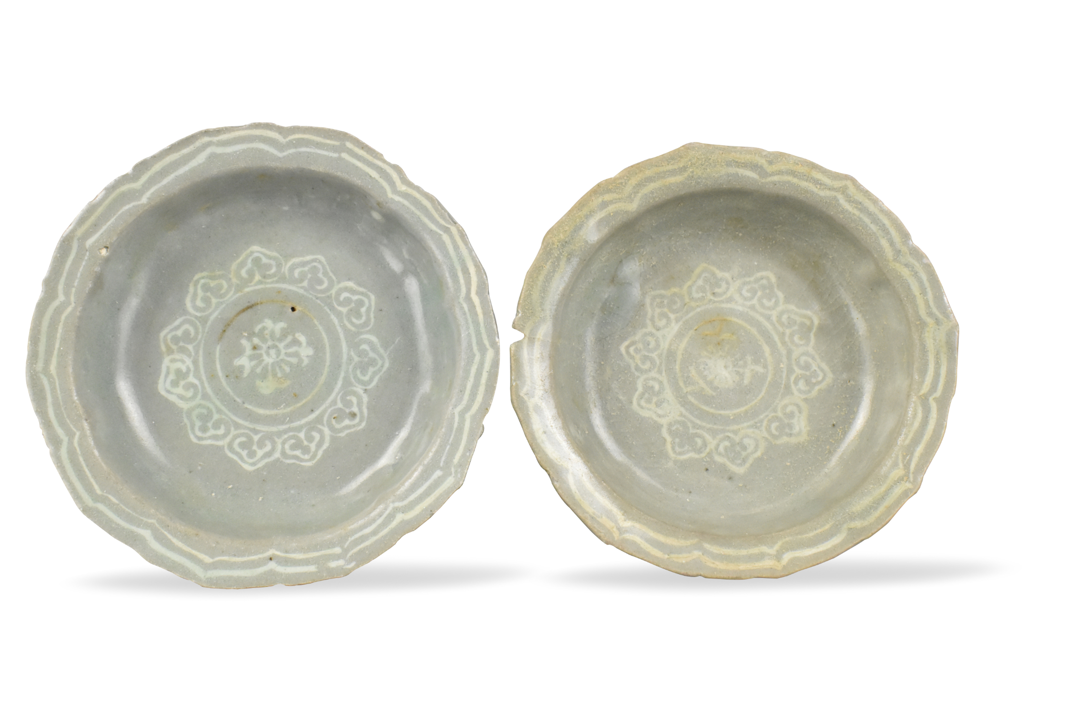 Appraisal: A Pair of Korean slip inlaid celadon dishes dating from