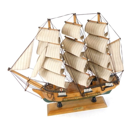 Appraisal: A HMS Bounty wooden ship model cm high cm wide