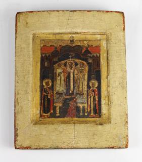 Appraisal: Russian icon th century Russian icon th century having a