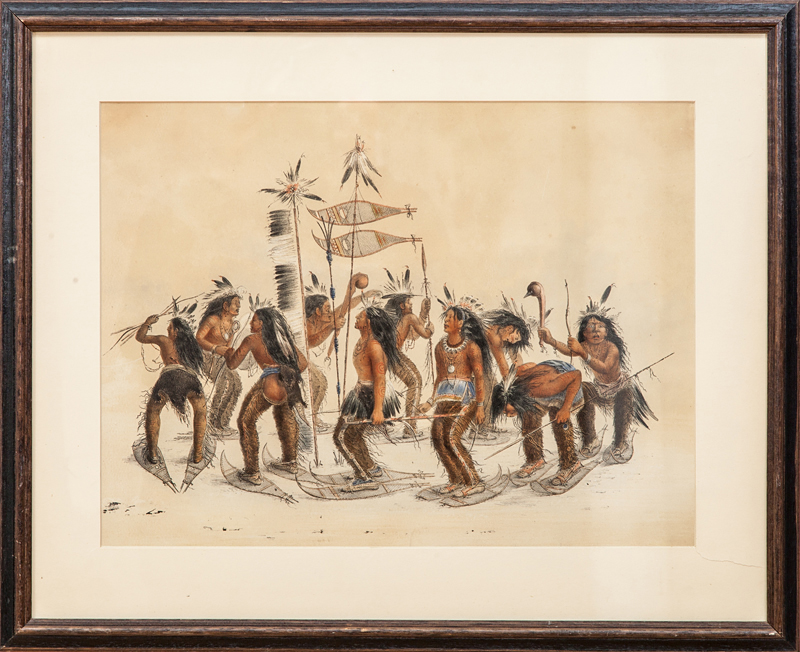 Appraisal: GEORGE CATLIN - THE SNOW-SHOE DANCE FROM NORTH AMERICAN INDIAN