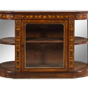 Appraisal: A Napoleon III Style Marquetry and Burl Walnut Console Cabinet