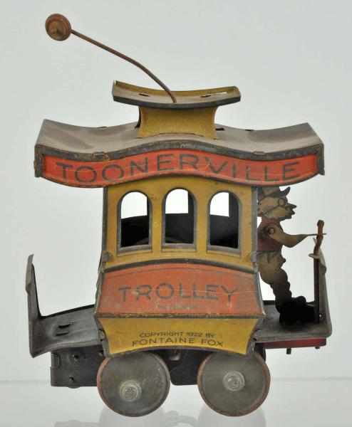 Appraisal: Tin Litho Nifty Toonerville Trolley Wind-Up Toy Description German Working