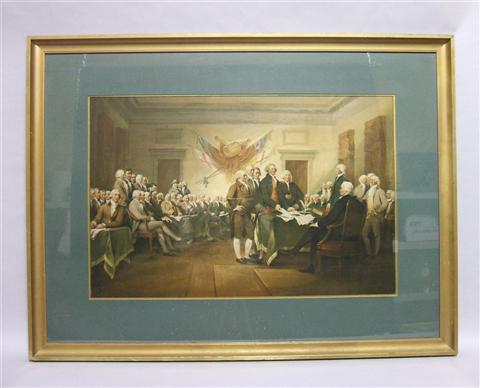 Appraisal: SIGNING THE DECLARATION OF INDEPENDENCE Photo reproduction Print x in