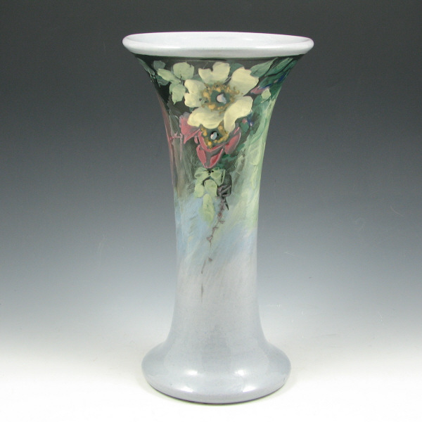 Appraisal: Weller Late Line Eocean trumpet vase with open rose decoration