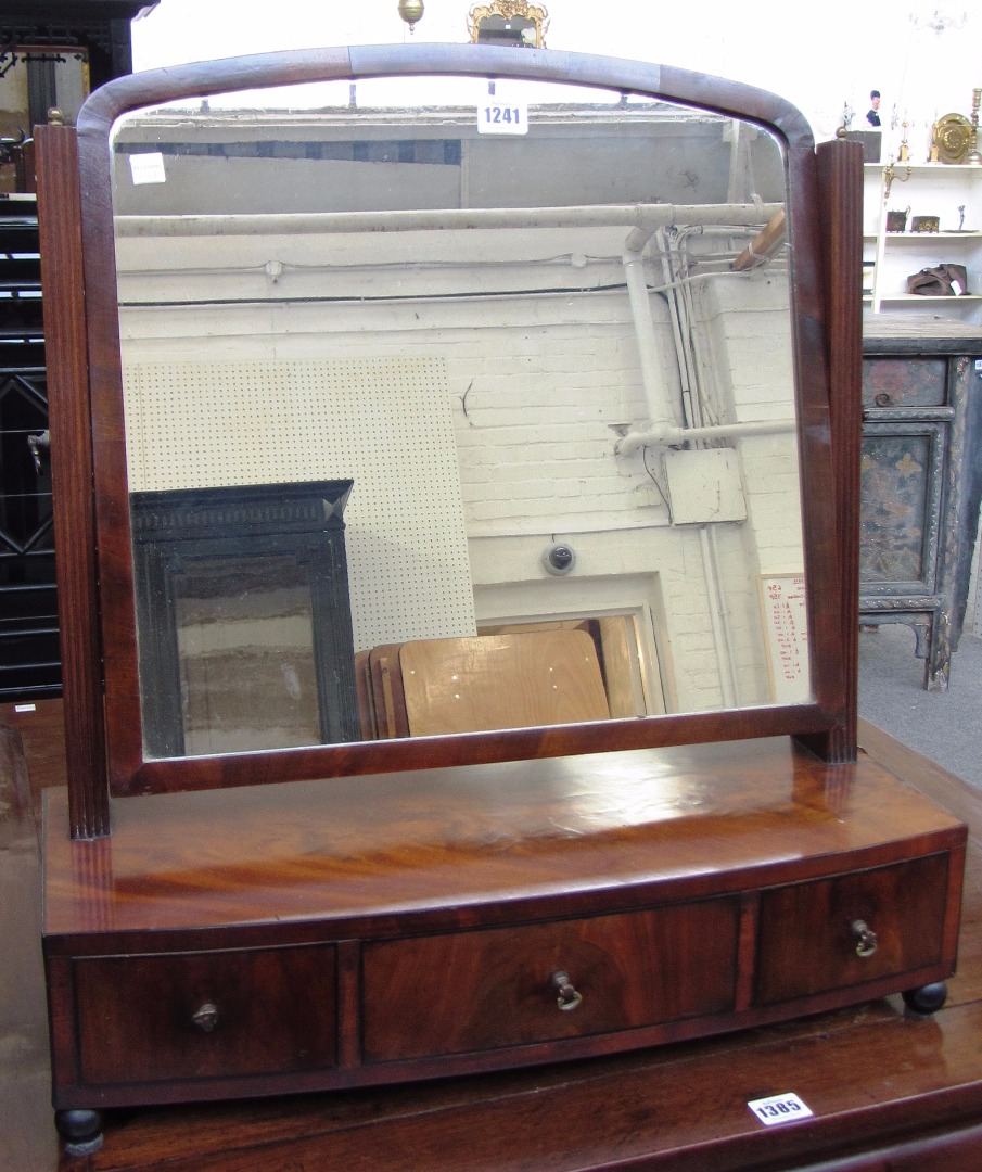 Appraisal: An early th century mahogany toilet mirror with bow three