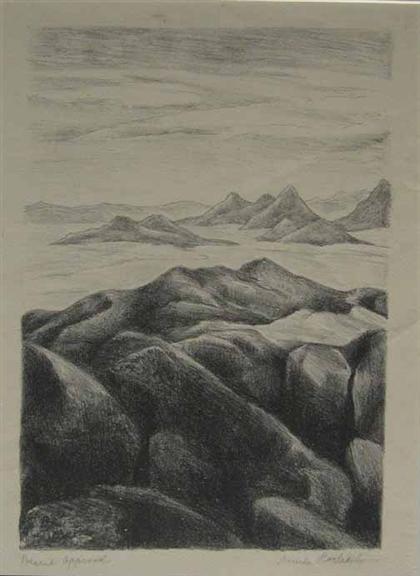 Appraisal: MERCEDES DE CORDOBA american - two lithographs DESERT APPROACH Sheet