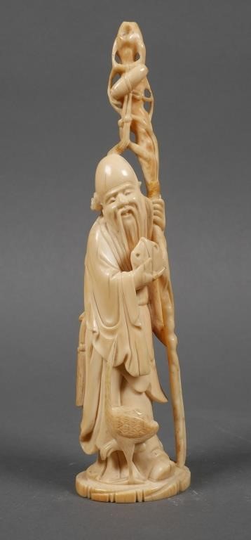 Appraisal: Antique th century -- possibly earlier -- Chinese carved ivory