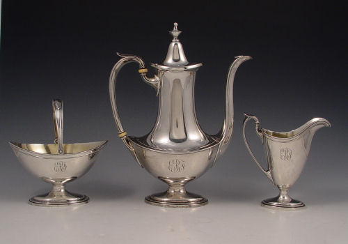 Appraisal: PIECE GORHAM STERLING TEA SET To include Petite teapot measures