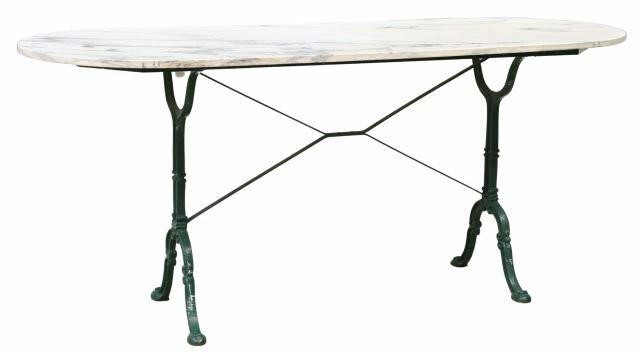 Appraisal: French Parisian bistro table Godin early th c oval marble