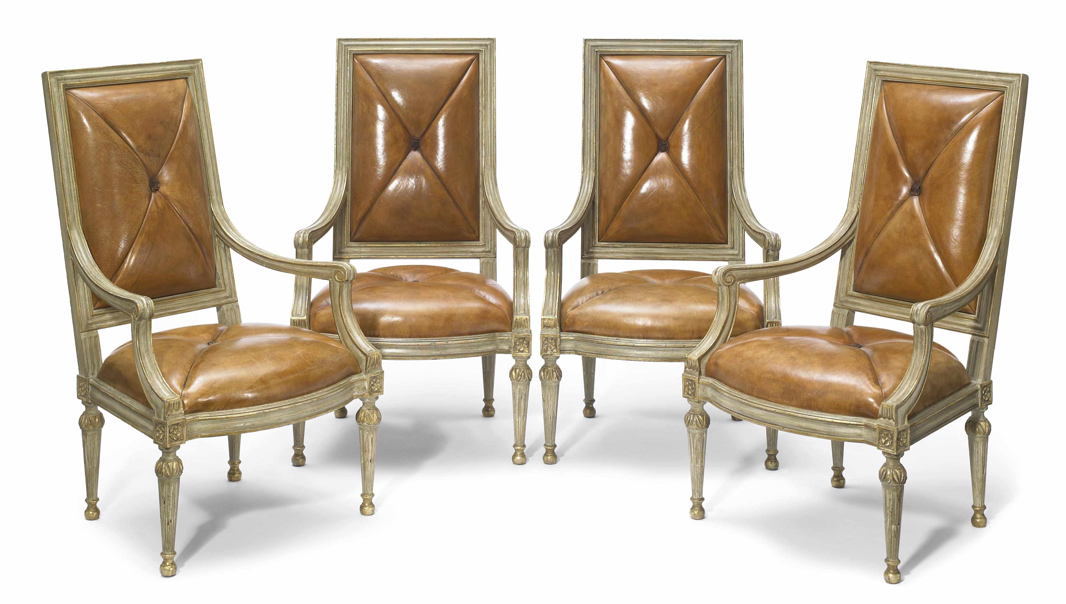 Appraisal: A set of ten modern Neoclassical parcel gilt and paint