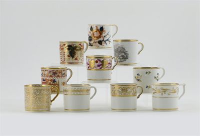 Appraisal: Ten English porcelain coffee cans including Spode Coalport and Derby