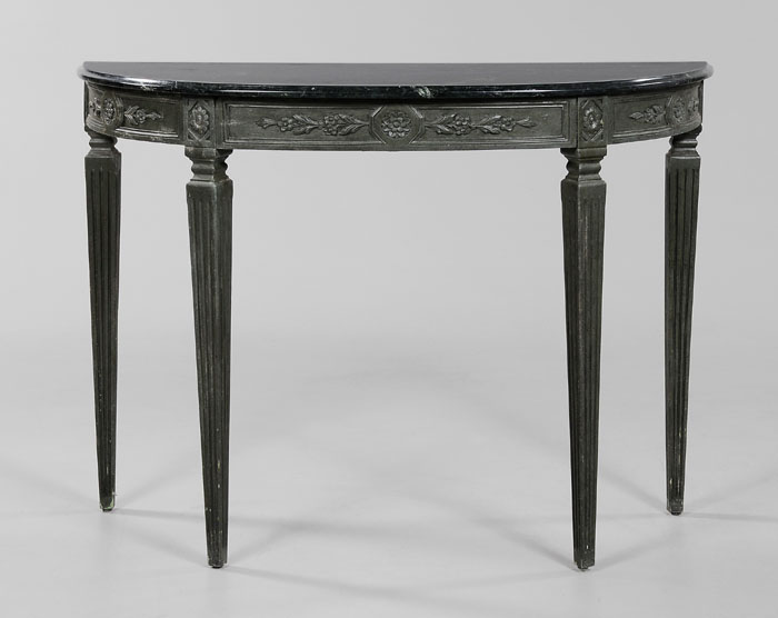 Appraisal: Louis XVI Style Pier Table modern variegated green marble top