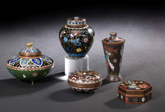 Appraisal: Two Japanese Cloisonne Desk Accessories th century composed of a