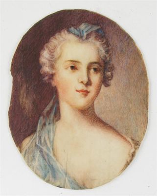 Appraisal: Enclish School c Portrait of a lady with a blue