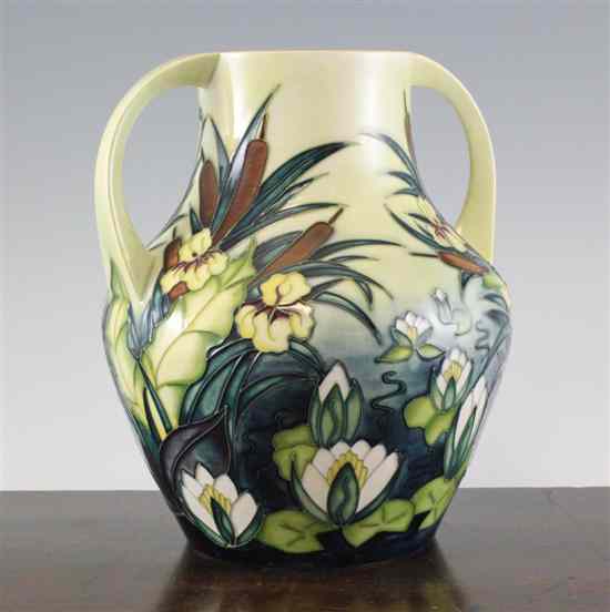 Appraisal: A large Moorcroft 'Lamia' pattern twin handled vase c impressed