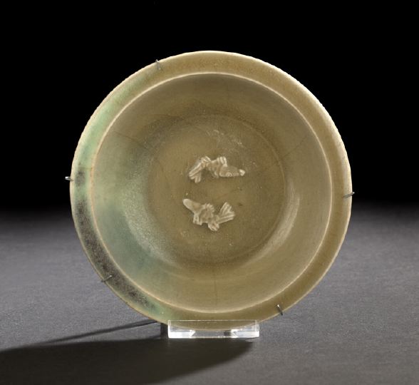 Appraisal: Rare Small Chinese Celadon Double Fish Sauce Dish Ming Dynasty