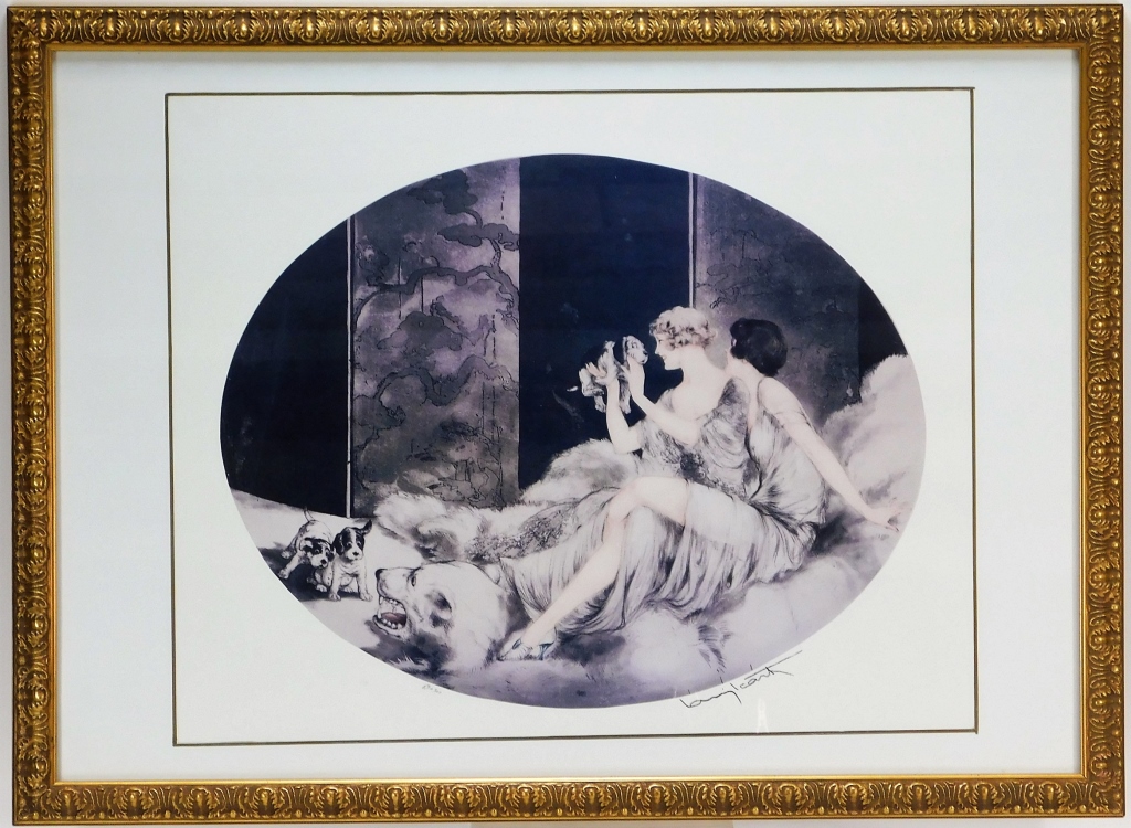 Appraisal: LOUIS ICART ART DECO PETITS CHIENS LITHOGRAPH New York France