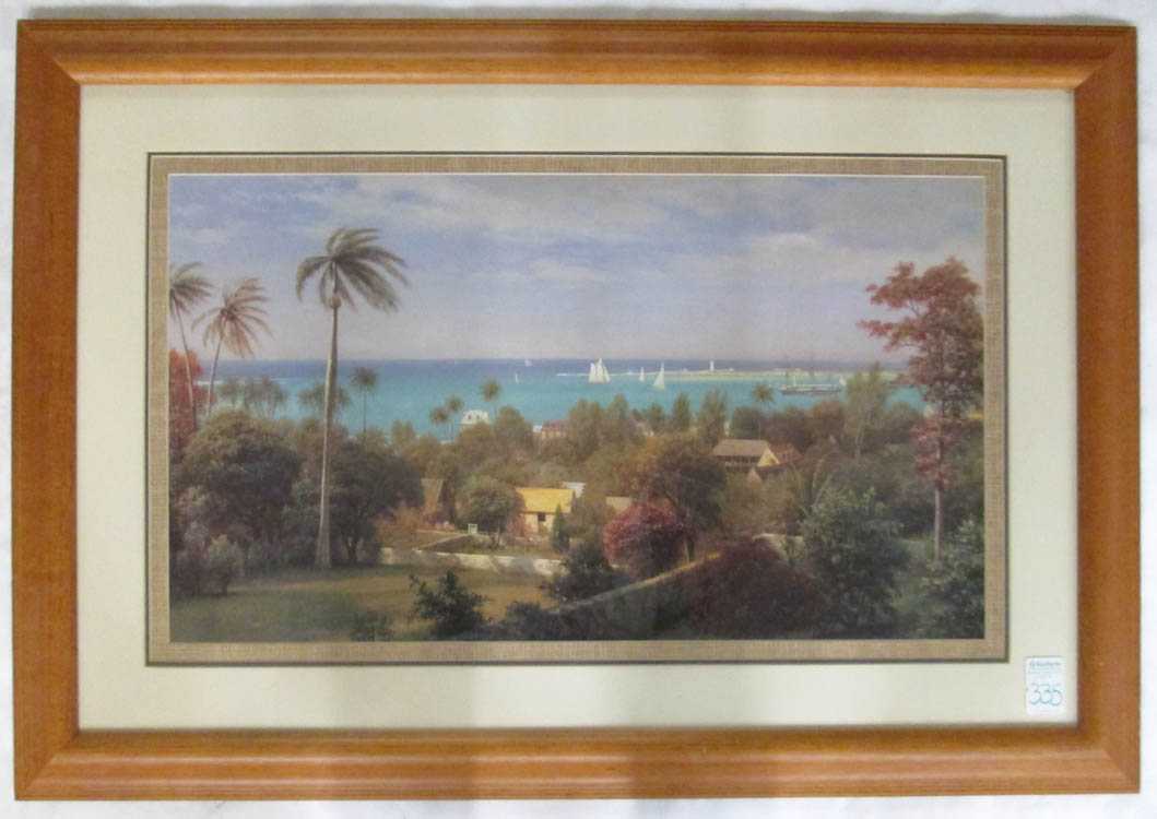 Appraisal: AFTER ALBERT BIERSTADT PHOTO-LITHOGRAPH Bahamas Harbor Image measures x In