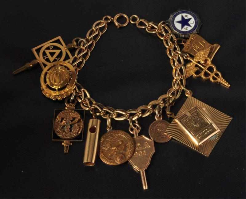 Appraisal: K Y Gold Charm Bracelet Description Weight dwt Most of