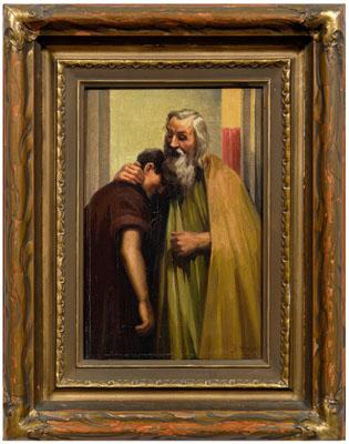 Appraisal: Painting attributed to Gustav Hensel The Prodigal Son signed lower