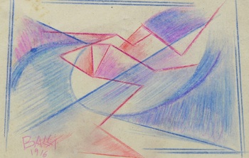 Appraisal: Giacomo Balla Italian - Untitled Colored pencil on paper signed