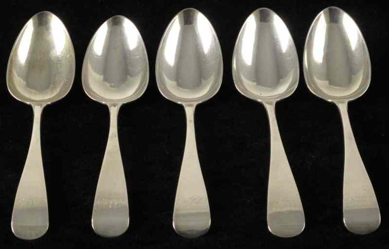 Appraisal: Set of Scottish Sterling Serving Spoons Edinburgh maker's mark believed