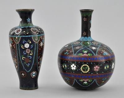 Appraisal: Two Cloisonne Vases Each is similarly decorated with intricate cloisonne