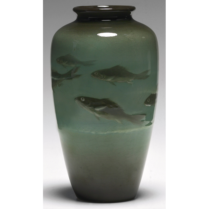 Appraisal: Exquisite Rookwood vase classic tapered shape in an Iris glaze