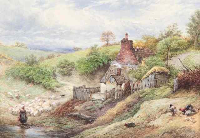 Appraisal: H J Birkett after Myles Birket Foster Shepherdess by a