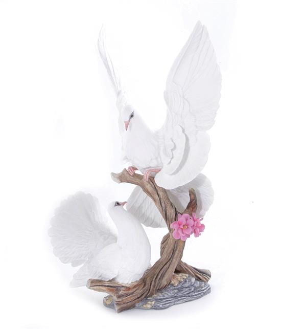 Appraisal: Boehm porcelain figural grouping Dove with Cherry Blossom number H