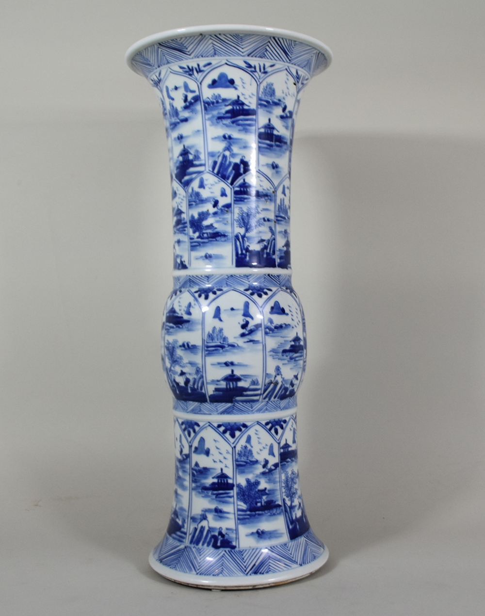 Appraisal: CHINESE BLUE AND WHITE GU-FORM PORCELAIN VASEThe underside with a