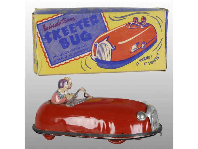 Appraisal: Lindstrom Tin Wind-Up Skeeter Bug Car with Box Description Original