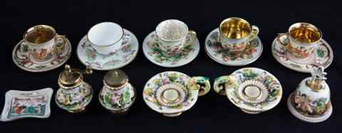 Appraisal: GROUP OF CAPODIMONTE STYLE TABLEWARES molded and colored with classical