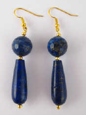 Appraisal: A pair of lapis lazuli earrings approx cm drop