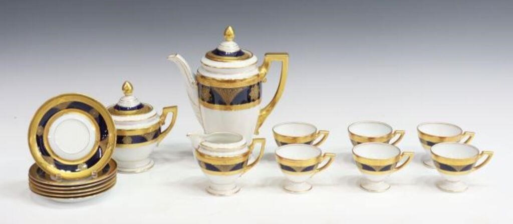 Appraisal: lot of Czechoslovakian Art Deco porcelain demitasse service Pirkenhammer having