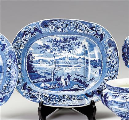 Appraisal: Historical blue transferware well and tree platter joseph stubbs burslem