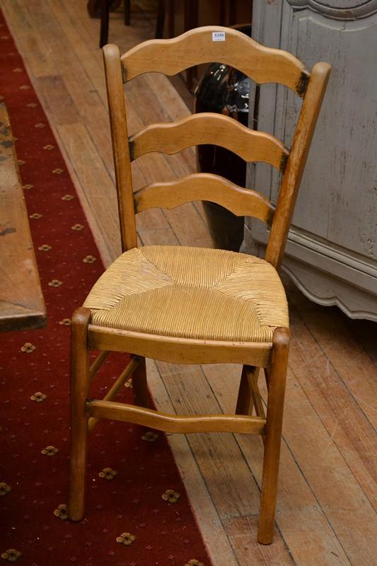 Appraisal: A SET OF TEN LADDERBACK CHAIRS WITH RUSH SEATS A