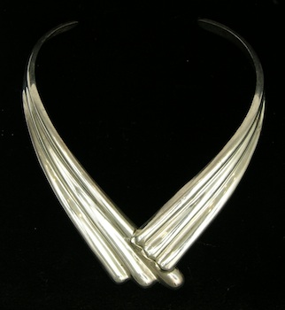 Appraisal: A Mexican Sterling Silver Collar Necklace Cast and hand assembled