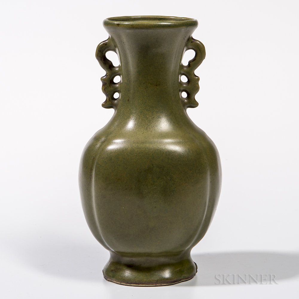 Appraisal: Teadust-glazed Vase Teadust-glazed Vase China th th century four-lobed baluster