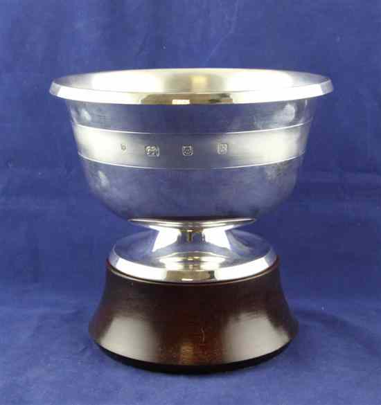 Appraisal: A 's silver rose bowl decorated with a rose on